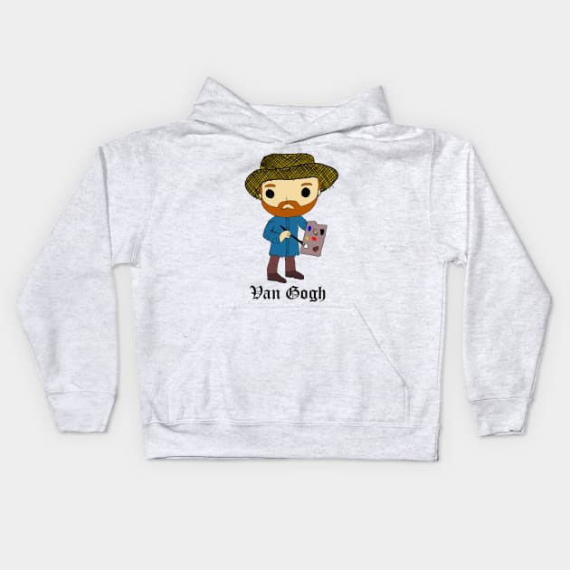 Vincent Van Gogh Cartoon Kids Hoodie by jhsells98